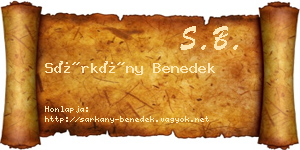Sárkány Benedek névjegykártya